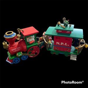 Vintage Carlton Card Locomotive and train car 1990 1991 Ornaments Decor Estate